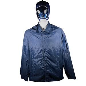 Sir Jac XL Vintage Coach Jacket Blue Nylon Streetwear 80s Korea Snap